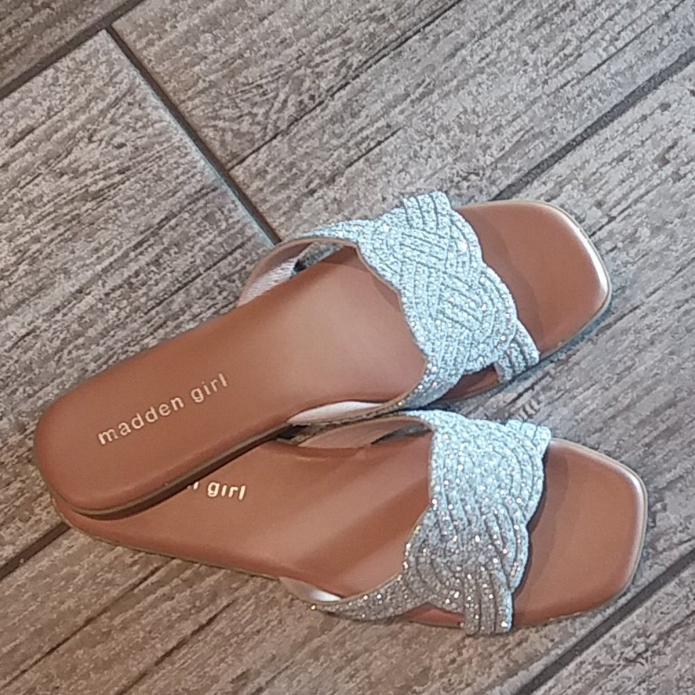 Madden Girl Slides Sandals BLING Size 8